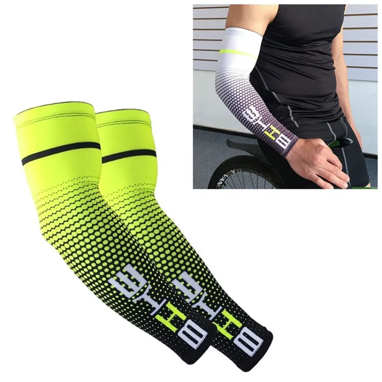 1 Pair Cool Men Cycling Running Bicycle UV Sun Protection Cuff Cover Protective Arm Sleeve Bike Sport Arm Warmers Sleeves, Size:M (Green)