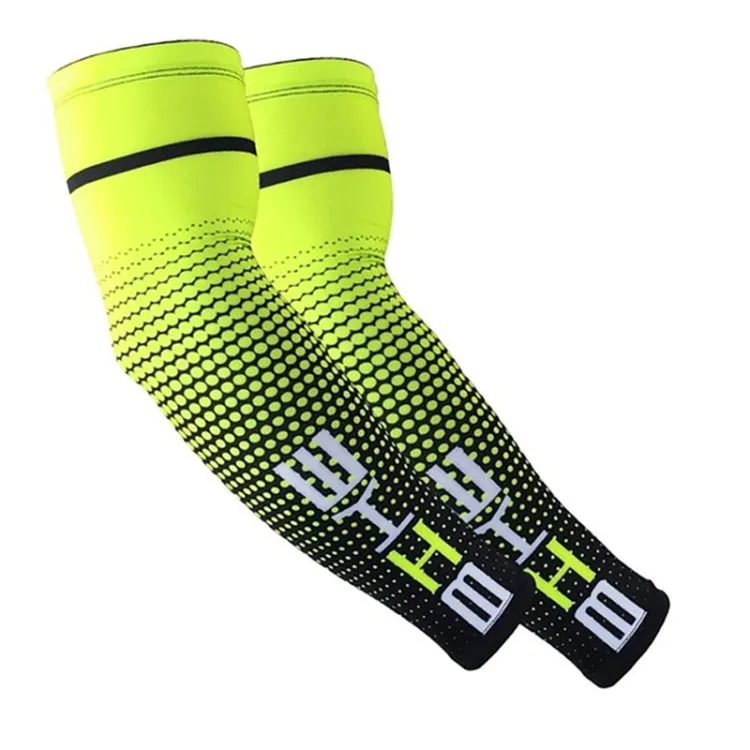 1 Pair Cool Men Cycling Running Bicycle UV Sun Protection Cuff Cover Protective Arm Sleeve Bike Sport Arm Warmers Sleeves, Size:M (Green)