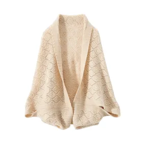 100% Cashmere Knit Soft Warm Winter Extra Large Scarf for Women Jacket Outer Wear Coat