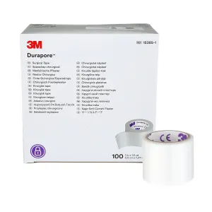 3M™ Durapore™ Silk-Like Cloth Medical Tape, 1 Inch x 1-1/2 Yard, White, 1 Box of 100