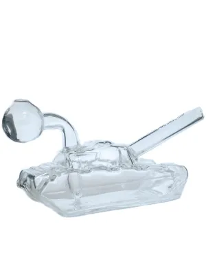 6" Glass Tank Shape Oil Burner Water Pipe