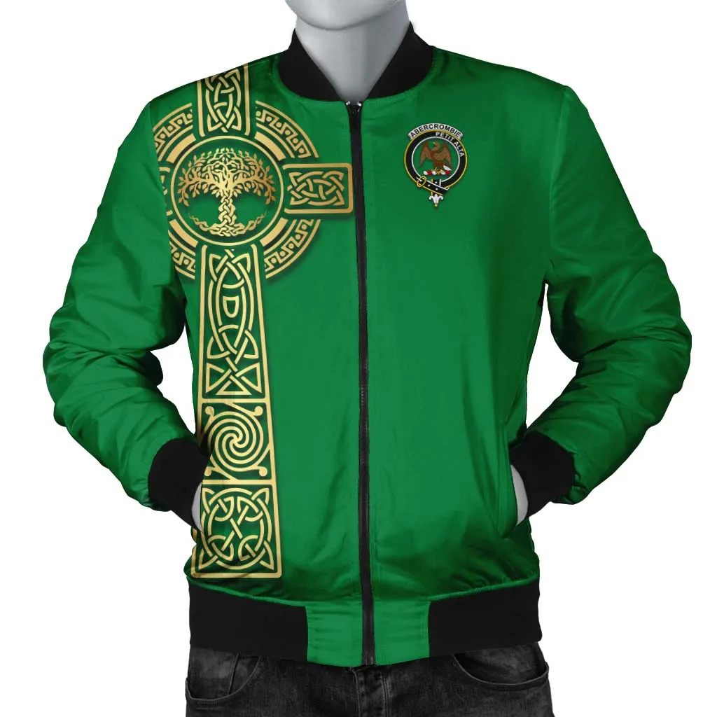 Abercrombie Clan Bomber Jacket with Golden Celtic Tree Of Life