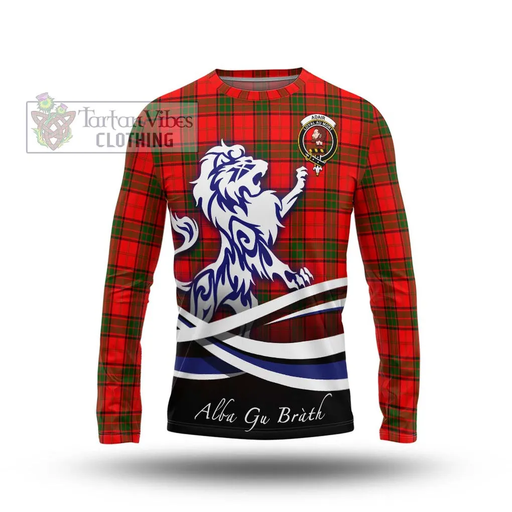 Adair Tartan Long Sleeve T-Shirt with Alba Gu Brath Regal Lion Emblem