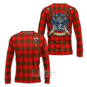 Adair Tartan Long Sleeve T-Shirt with Family Crest Celtic Skull Style