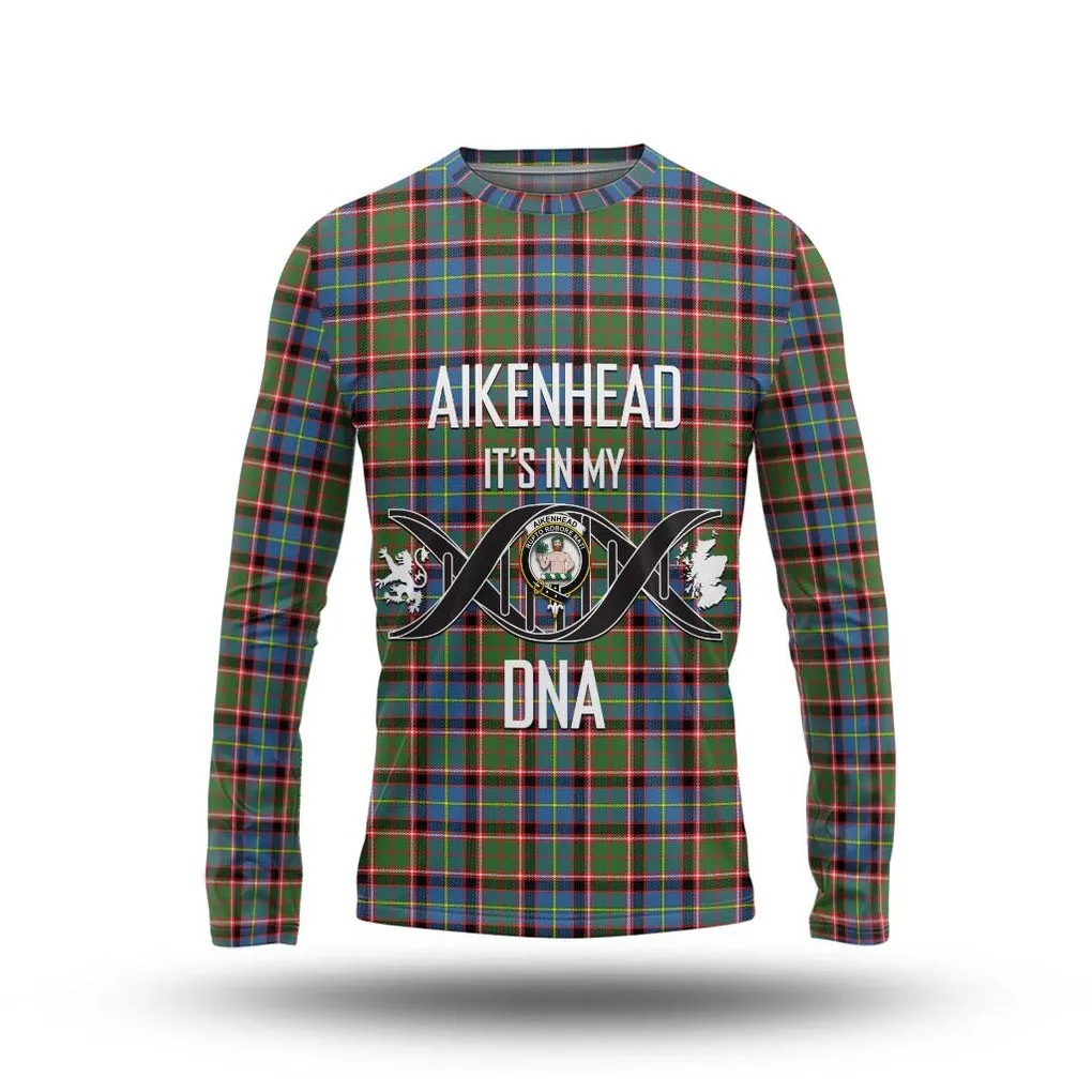 Aikenhead Tartan Long Sleeve T-Shirt with Family Crest DNA In Me Style