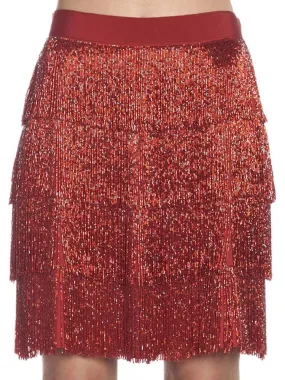 Alberta Ferretti Glitter Layered Skirt