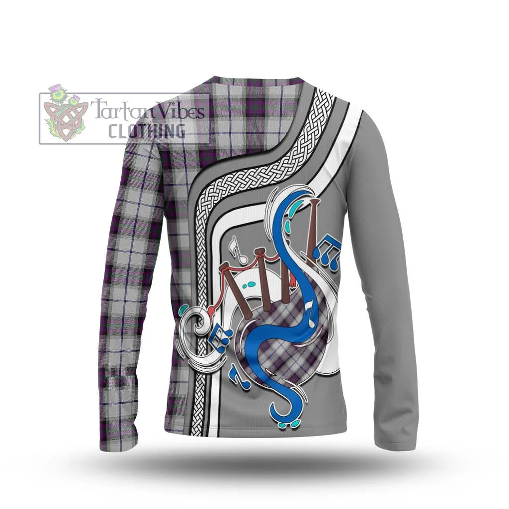 Alexander of Menstry Dress Tartan Long Sleeve T-Shirt with Epic Bagpipe Style