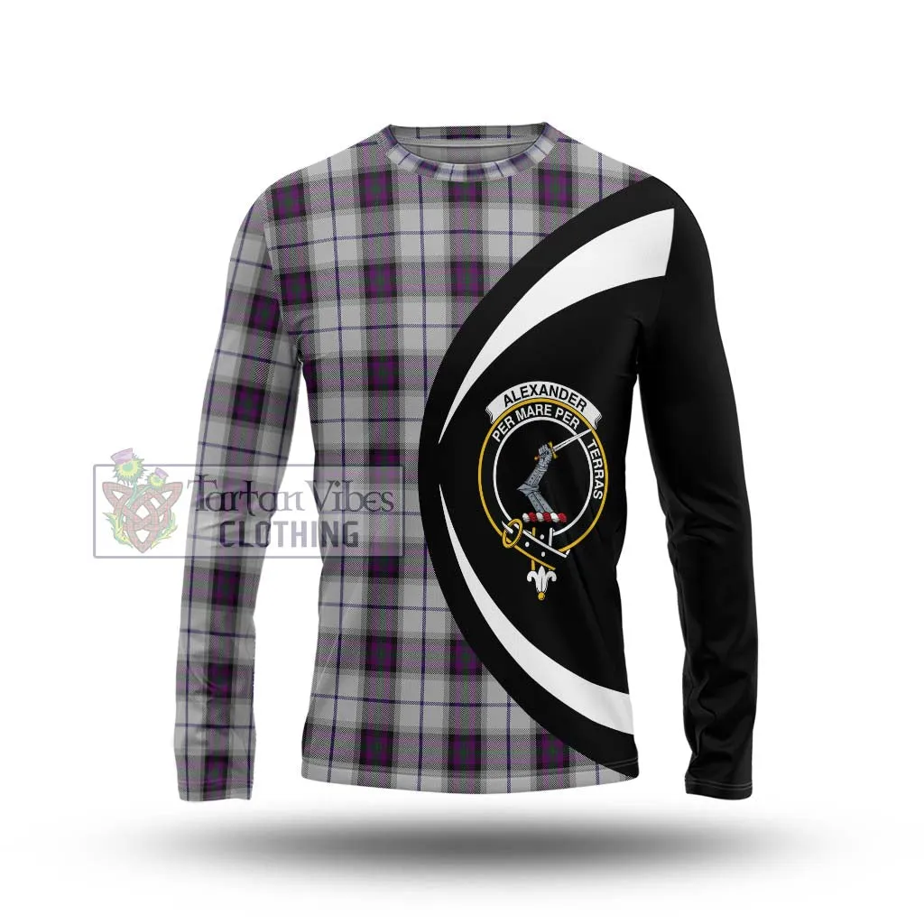 Alexander of Menstry Dress Tartan Long Sleeve T-Shirt with Family Crest Circle Style