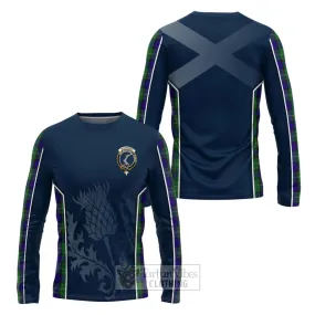 Alexander Tartan Long Sleeve T-Shirt with Family Crest and Scottish Thistle Vibes Sport Style