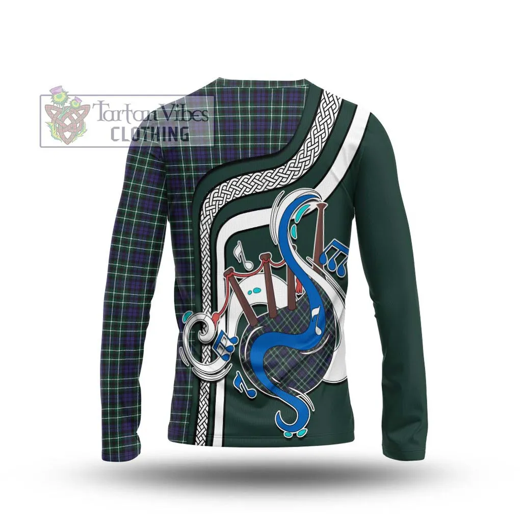 Allardice Tartan Long Sleeve T-Shirt with Epic Bagpipe Style