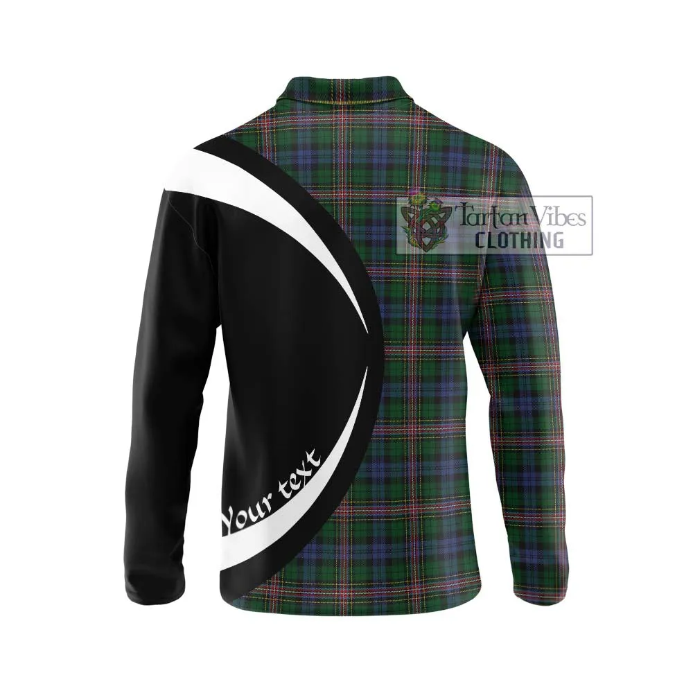 Allison Tartan Long Sleeve Polo Shirt with Family Crest Circle Style