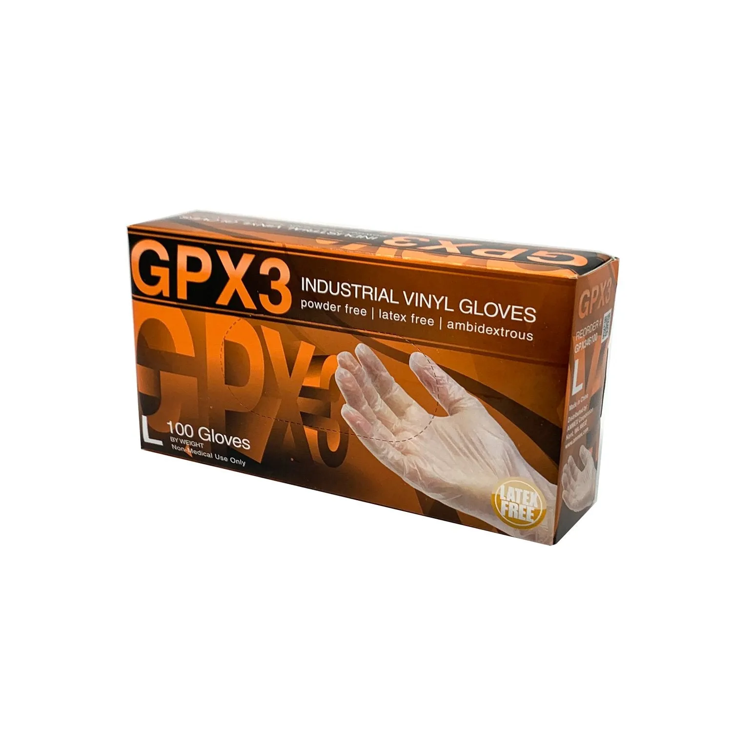 AMMEX - GPX3 Ambidextrous Disposable Clear Vinyl Gloves, 100/Box