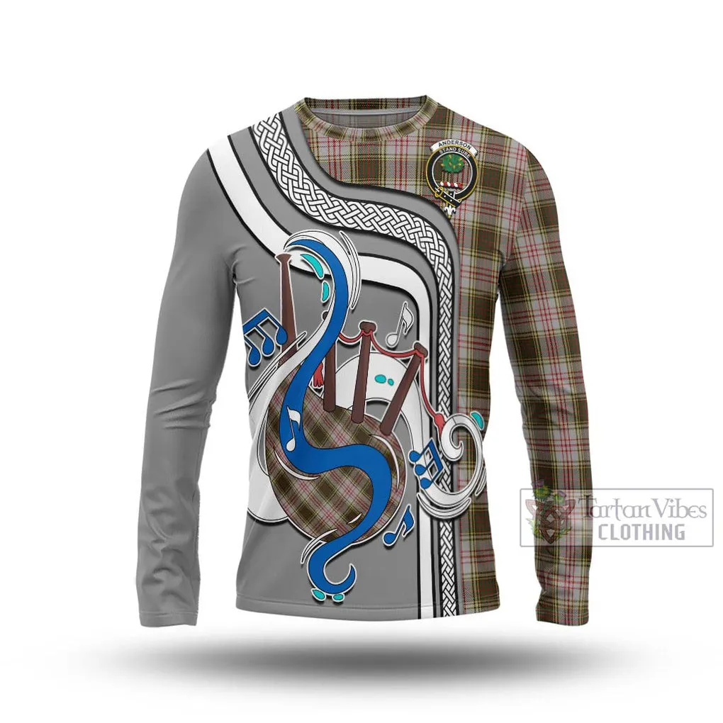 Anderson Dress Tartan Long Sleeve T-Shirt with Epic Bagpipe Style