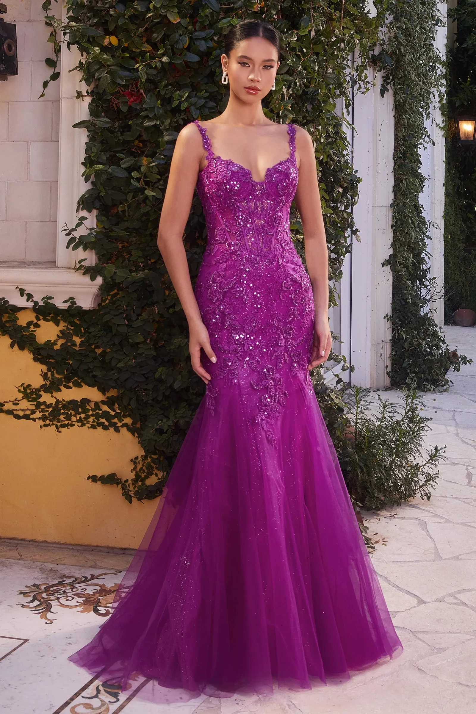 Andrea & Leo - A1231 - Enchanting Lace Mermaid Evening Gown