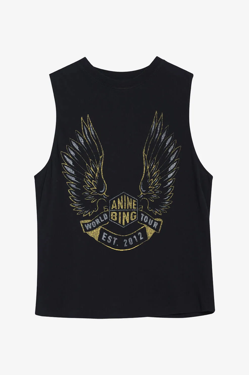 Anine Bing - Lennon Tee Gold Wings in Black