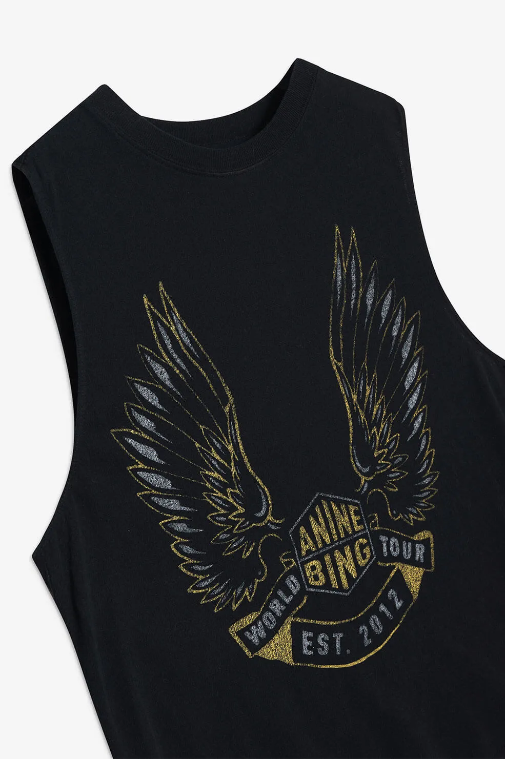 Anine Bing - Lennon Tee Gold Wings in Black