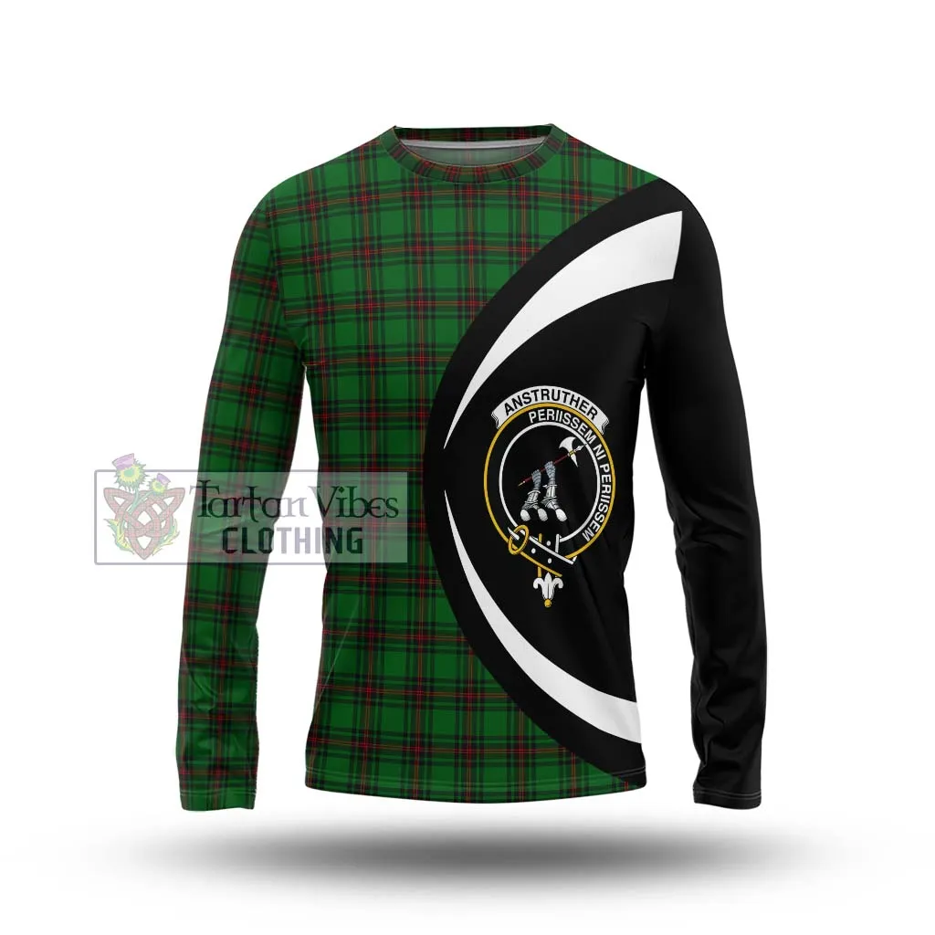 Anstruther Tartan Long Sleeve T-Shirt with Family Crest Circle Style