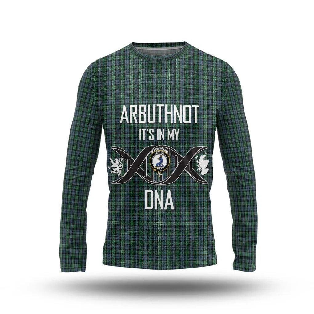 Arbuthnot Tartan Long Sleeve T-Shirt with Family Crest DNA In Me Style