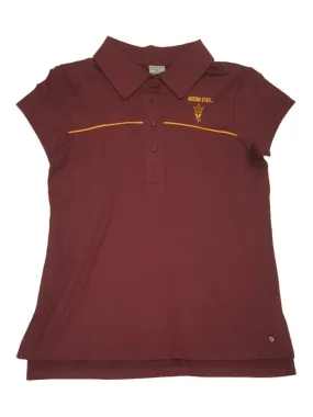 Arizona State Sun Devils Chiliwear WOMENS Maroon 2 Button Golf Polo T-Shirt (M)