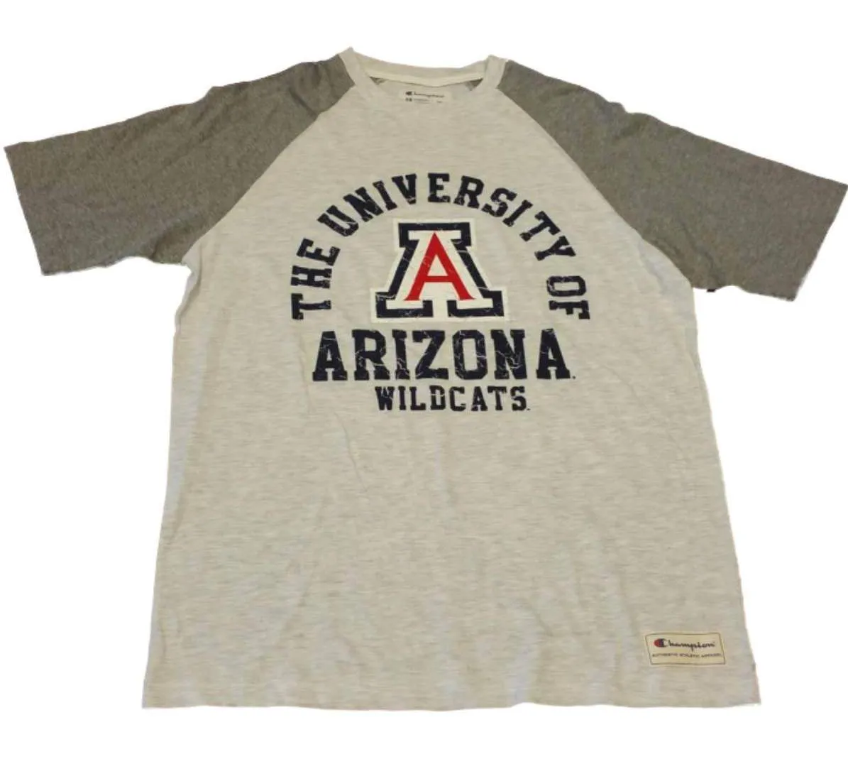 Arizona Wildcats Champion Two-Toned Gray Ultra Soft SS Crew Neck T-Shirt (L)