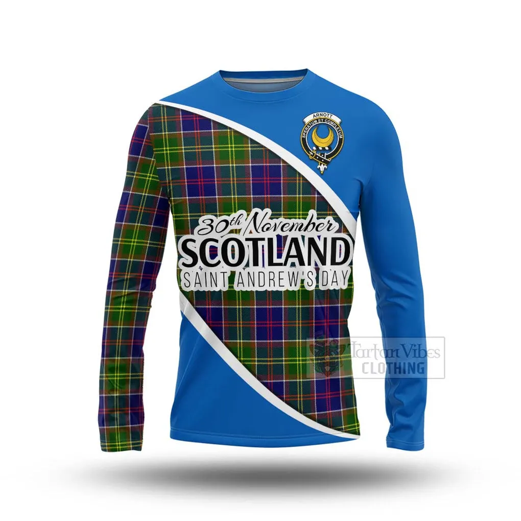 Arnott Family Crest Tartan Long Sleeve T-Shirt Celebrate Saint Andrew's Day in Style