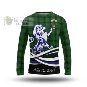 Arthur Highland Tartan Long Sleeve T-Shirt with Alba Gu Brath Regal Lion Emblem