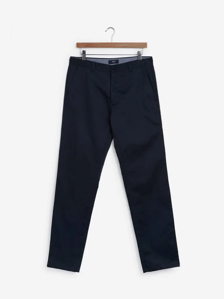 Ascot Navy Relaxed-Fit Chinos