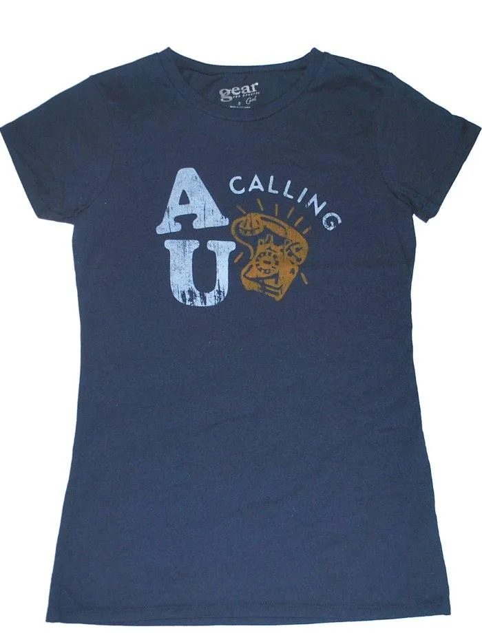 Auburn Tigers Gear Co.ed Women Navy "AU Calling" Short Sleeve T-Shirt (S)