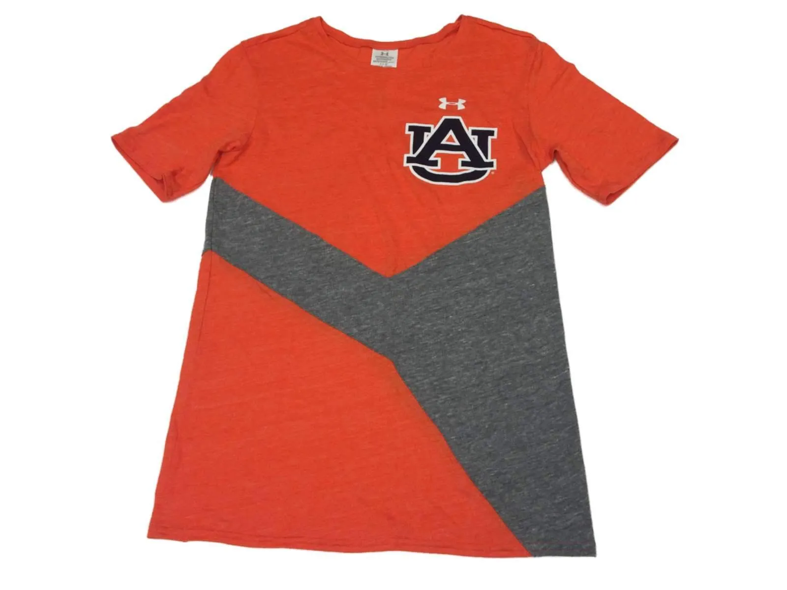 Auburn Tigers Under Armour Women's Orange Gray HeatGear Short Sleeve T-Shirt (S)