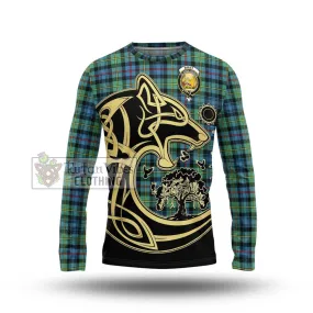 Bailey Ancient Tartan Long Sleeve T-Shirt with Family Crest Celtic Wolf Style