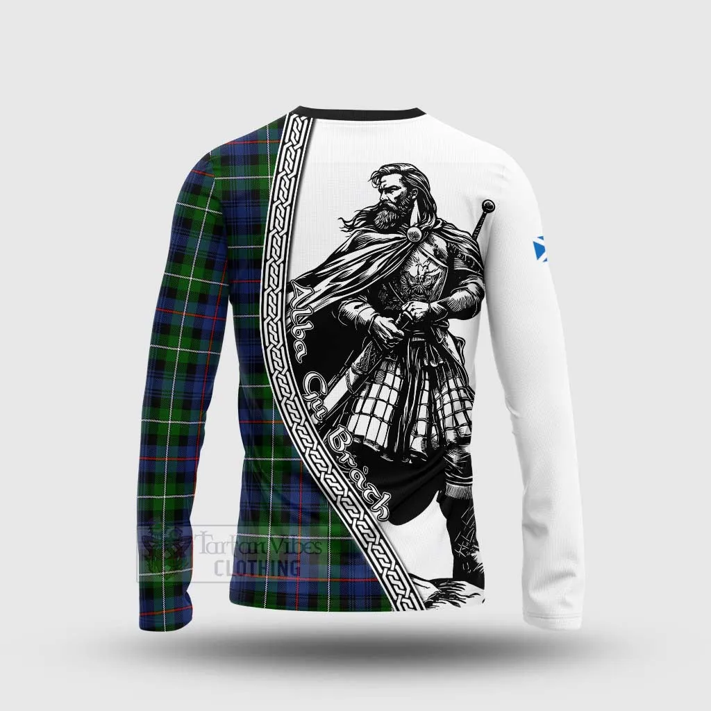 Baillie (Bailey) Tartan Clan Crest Long Sleeve T-Shirt with Highlander Warrior Celtic Style