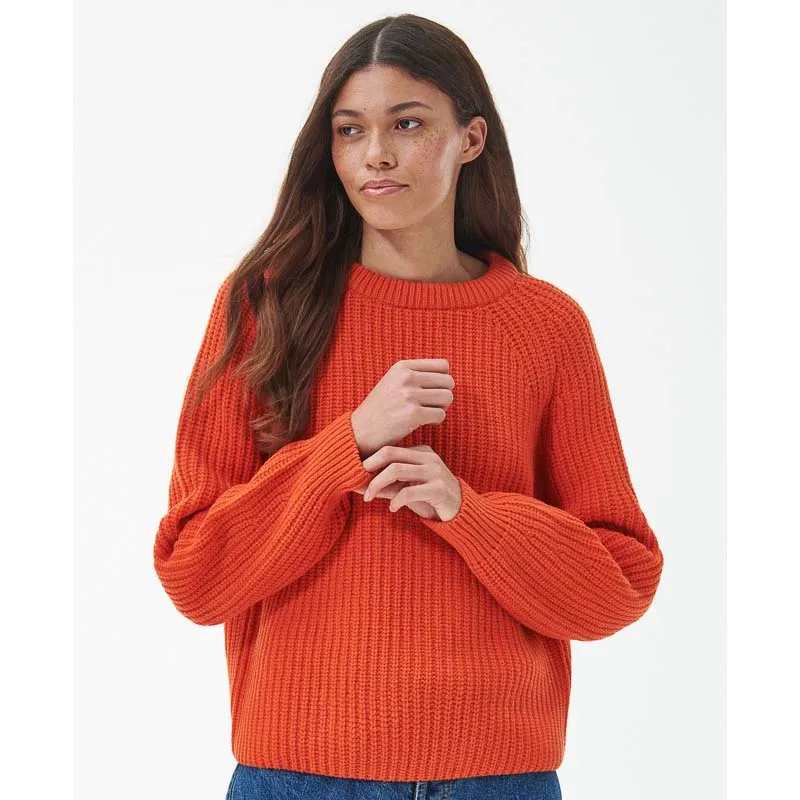 Barbour Hartley Ladies Knit - Pumpkin