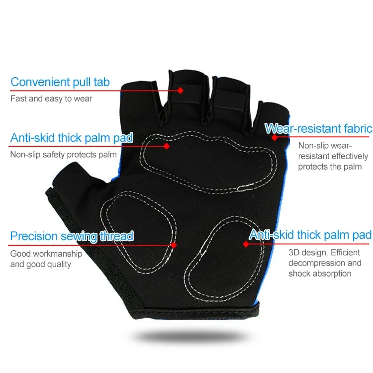 BaseCamp BC-204 Bicycle Half Finger Gloves Lycra Fabric Cycling Gloves, Size: L(Black)