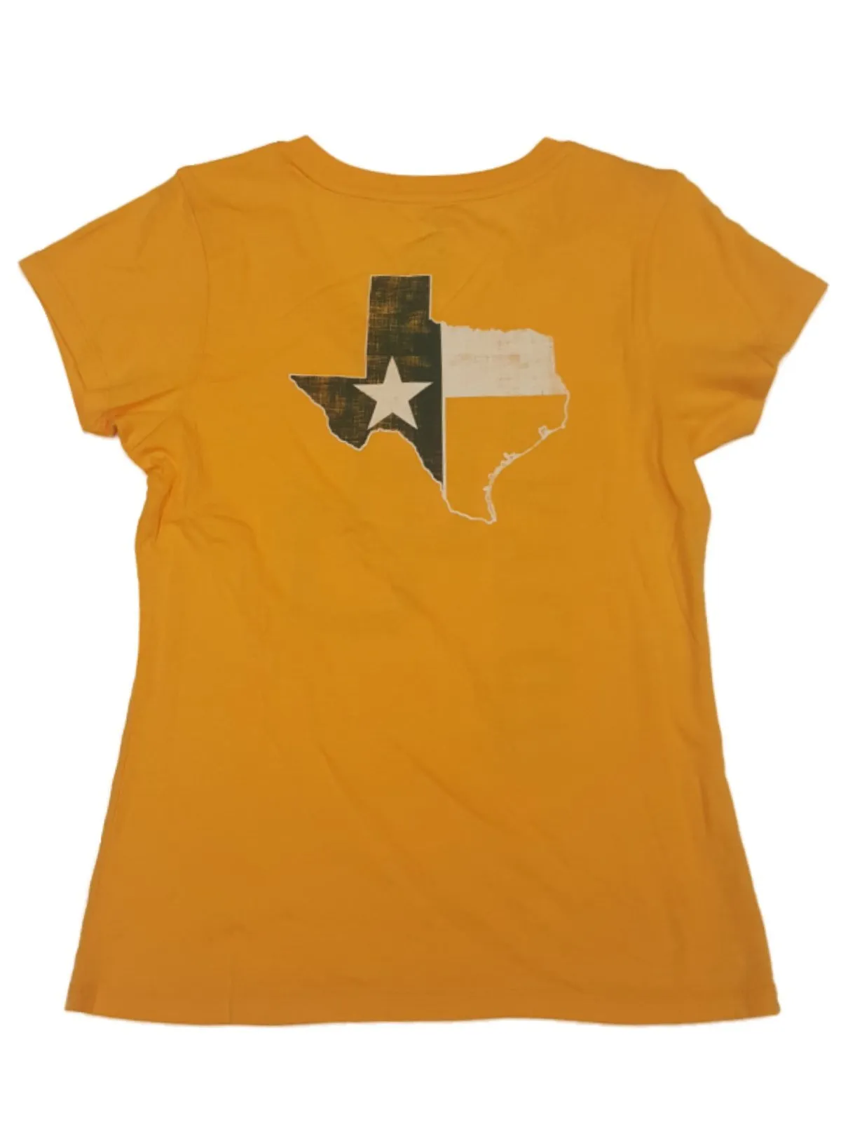 Baylor Bears Colosseum WOMENS Yellow Semi-Faded Logo SS V-Neck T-Shirt (M)