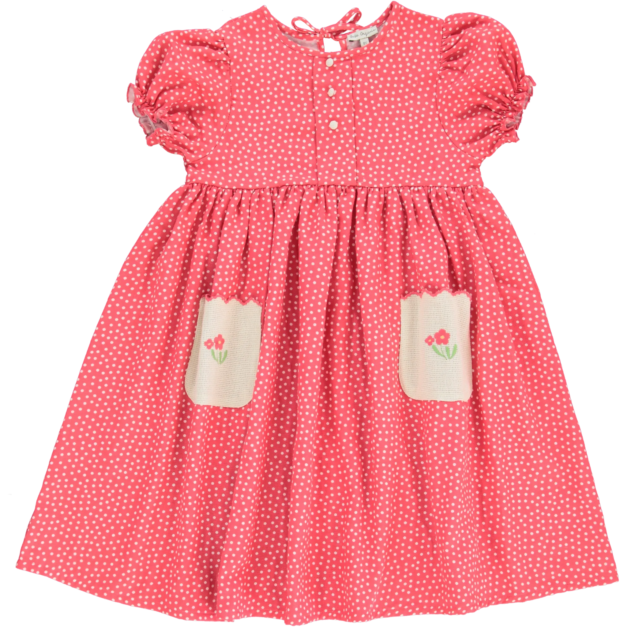 Bebe Organic Lili Dress 45385 Sleeves Cherry Dots- this dress is LONG sleeves