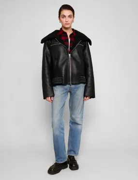 Black Shearling Collar Jacket