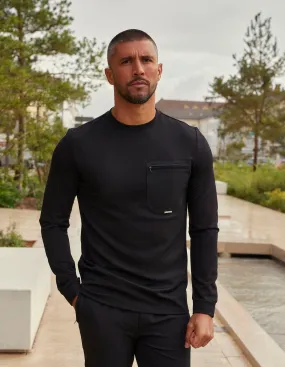 Black/Black L/S Tech Pocket T-Shirt