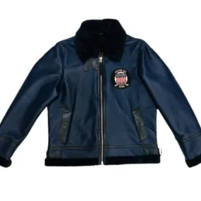 BLUE SHEARLING VARSITY