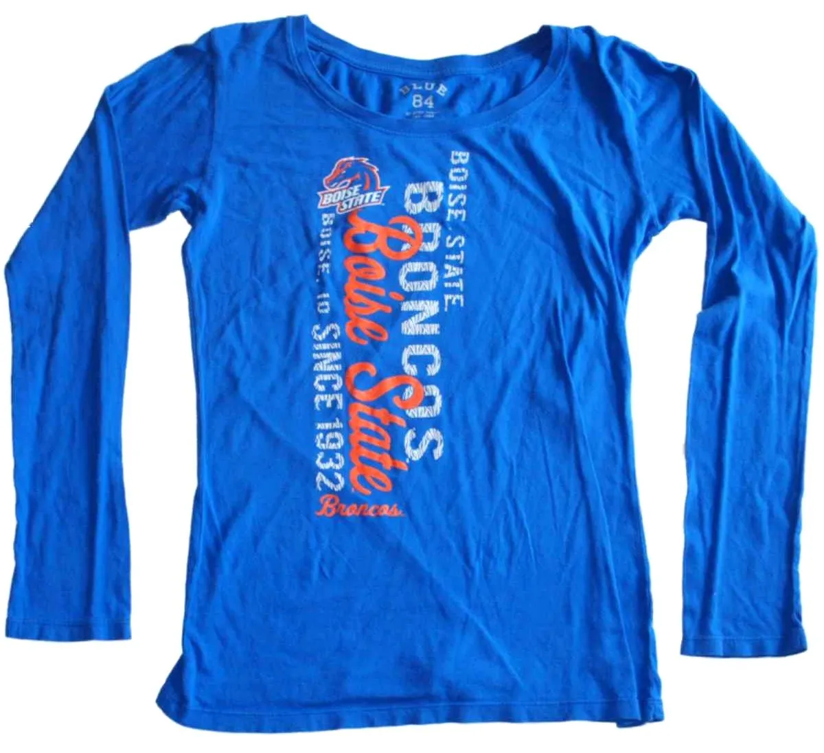 Boise State Broncos Blue 84 Womens Cotton Long Sleeve Blue T-Shirt (L)