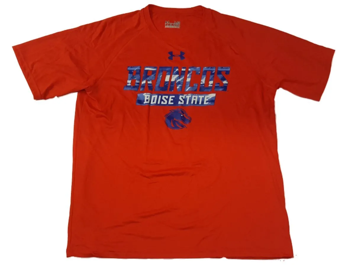 Boise State Broncos Under Armour Heatgear Orange SS Crew Neck T-Shirt (L)