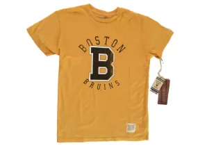 Boston Bruins Retro Brand Gold Big "B" Vintage Cotton Short Sleeve T-Shirt