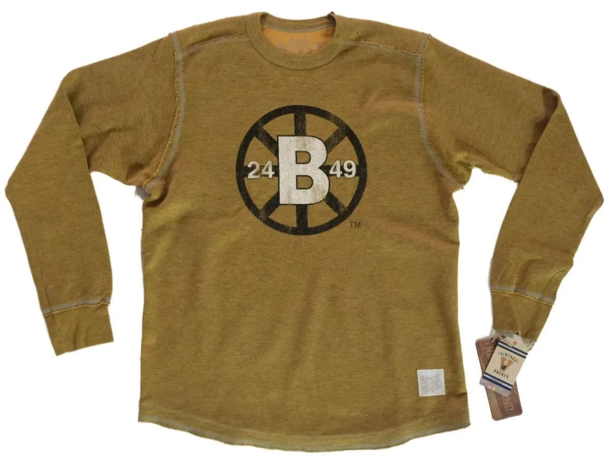 Boston Bruins Retro Brand Melange Gold Heavyweight Long Sleeve T-Shirt