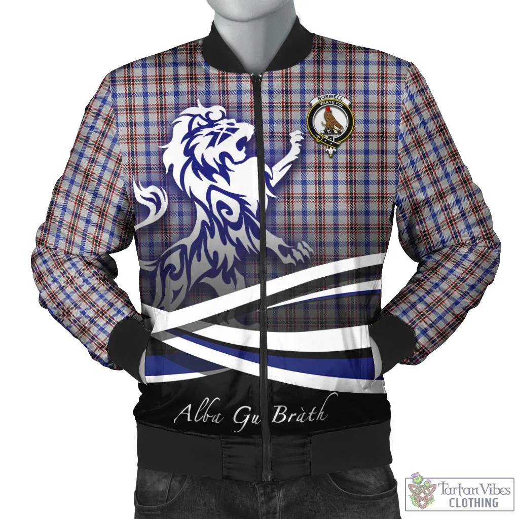 Boswell Tartan Bomber Jacket with Alba Gu Brath Regal Lion Emblem