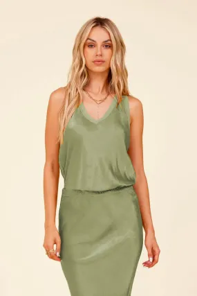 Bridget Silky Tank - Green Tea