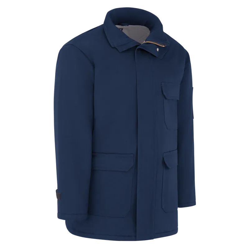 Bulwark, Men's Heavyweight Excel FR Comfortouch Insulated Deluxe Parka, JLP8, FR 7oz, Cat3, Navy