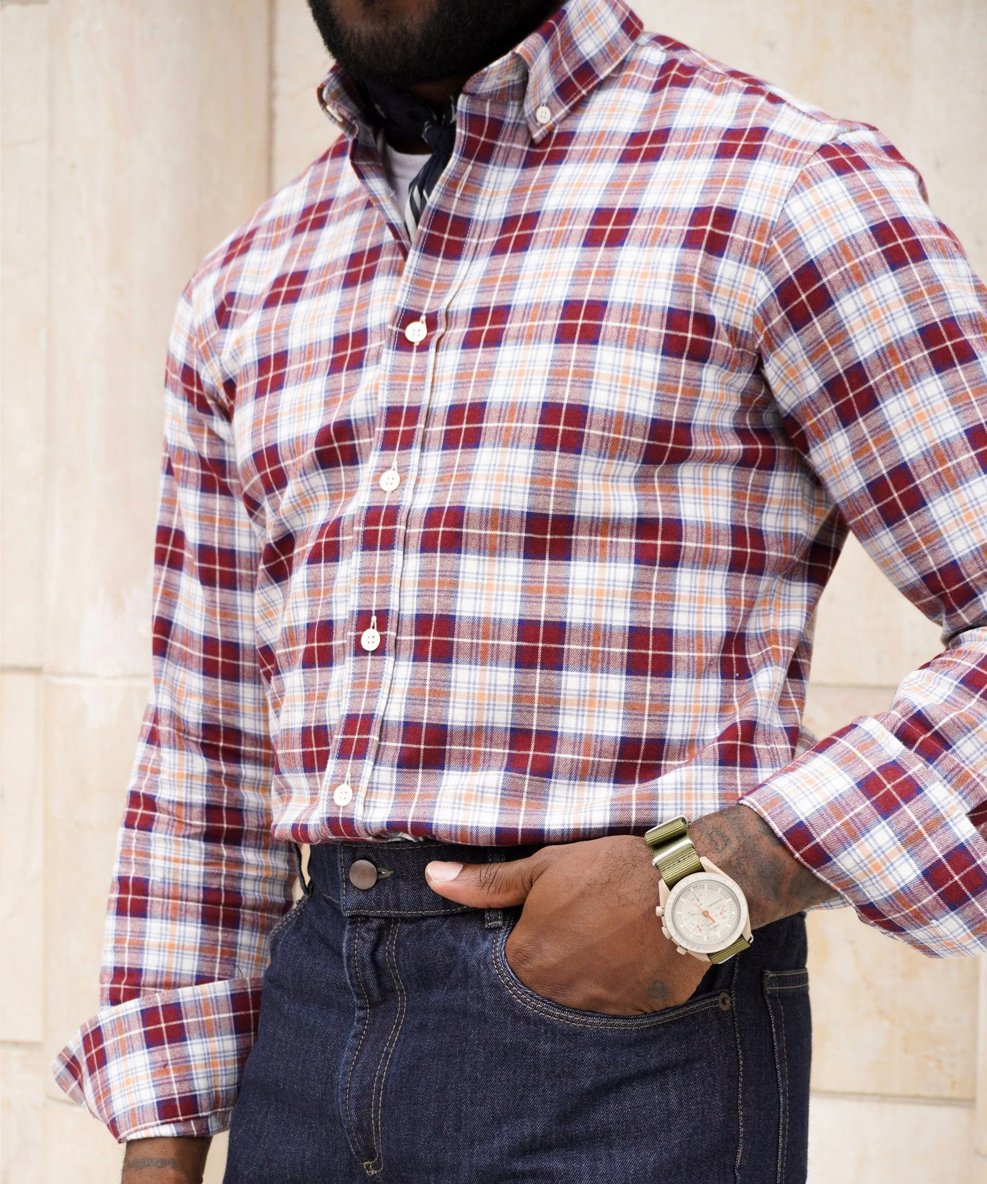 Button Down Flannel Check Shirt