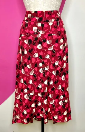 CABI CORSAGE WINE BLOSSOM SKIRT - 8