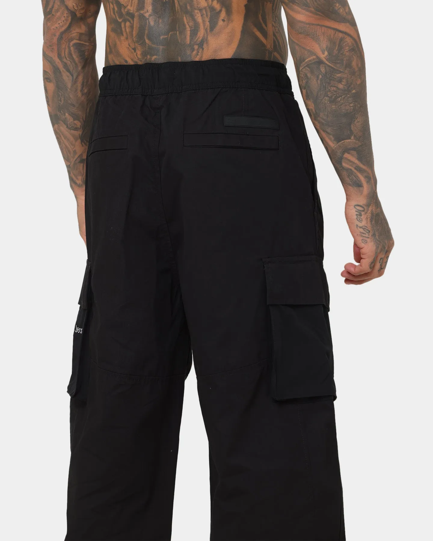 Calvin Klein Blocking Mixed Media Cargo Pants Ck Black