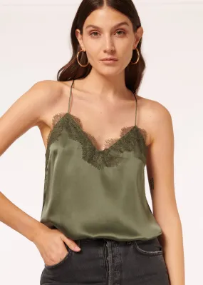 Cami NYC - Racer Charmeuse Cami in Thyme