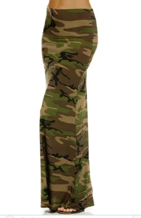 Camouflage Maxi Skirt